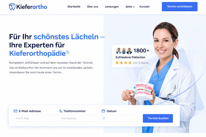 Webseite für Kieferorthopäden