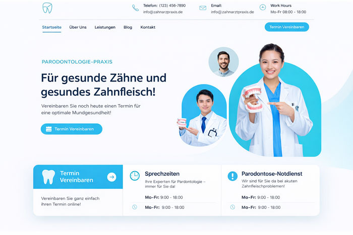 Webseite für Parodontologie Praxen